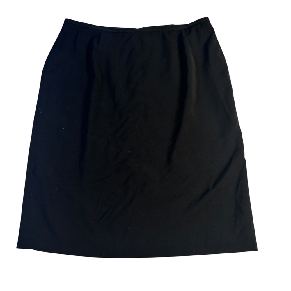 Liz Baker Black Pencil Skirt Plus Size 20T Tall Lined Back Vent Business Casual